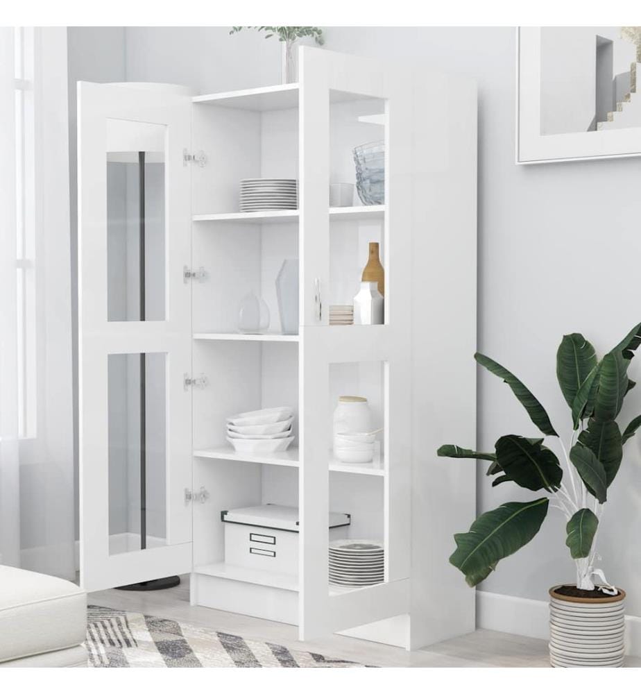 Vitrinenschrank Weiss 82,5x30,5x150 cm Holzwerkstoff