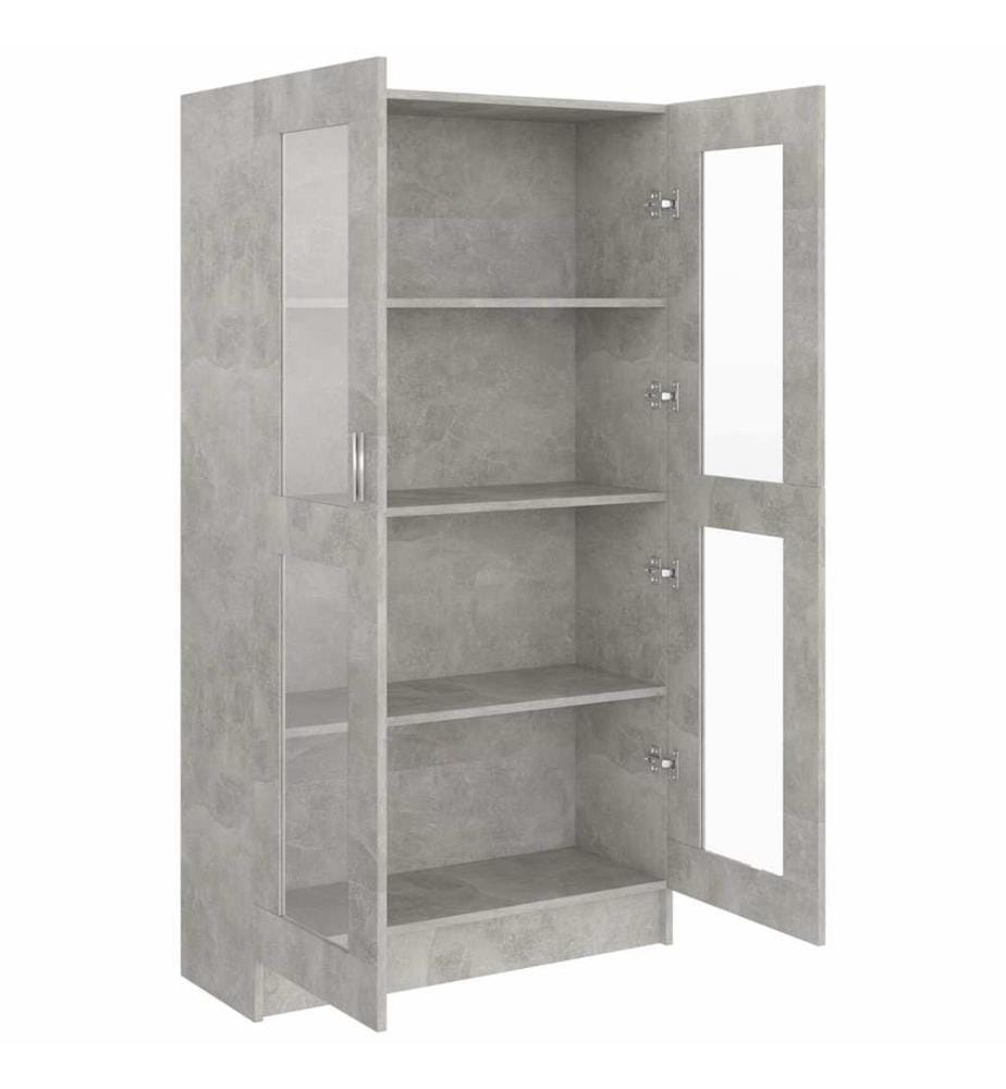 Vitrinenschrank Betongrau 82,5x30,5x150 cm Holzwerkstoff