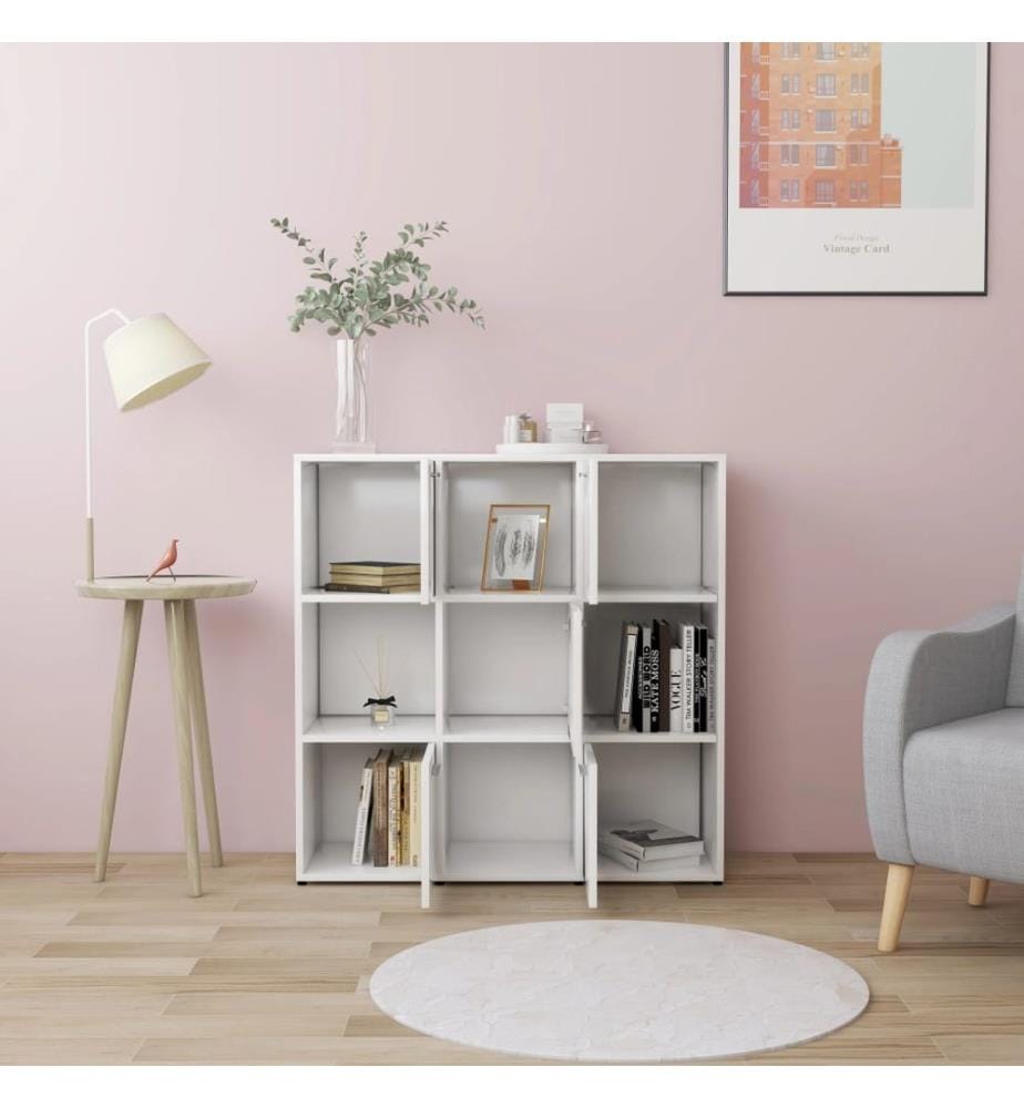 Bücherregal Weiss 90x30x90 cm Holzwerkstoff