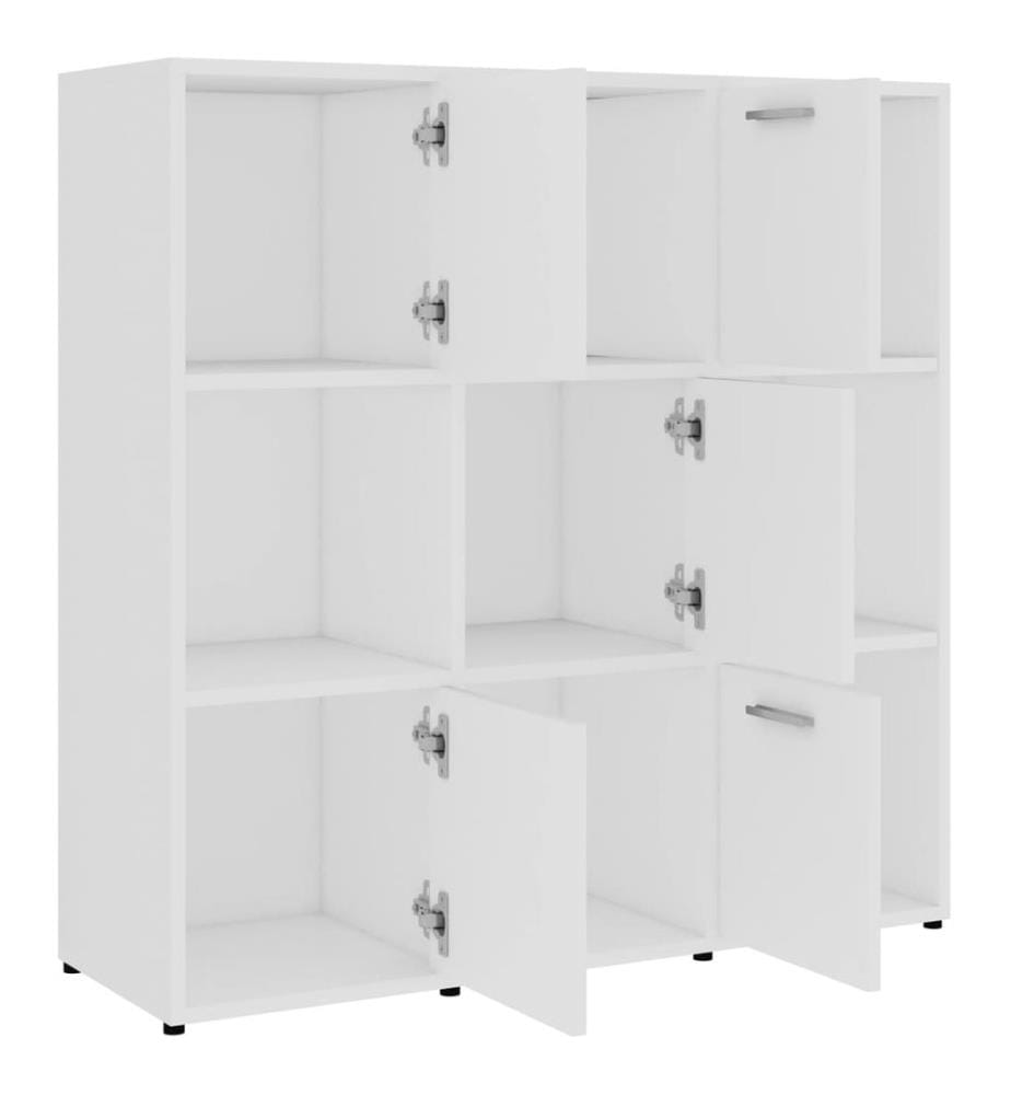 Bücherregal Weiss 90x30x90 cm Holzwerkstoff