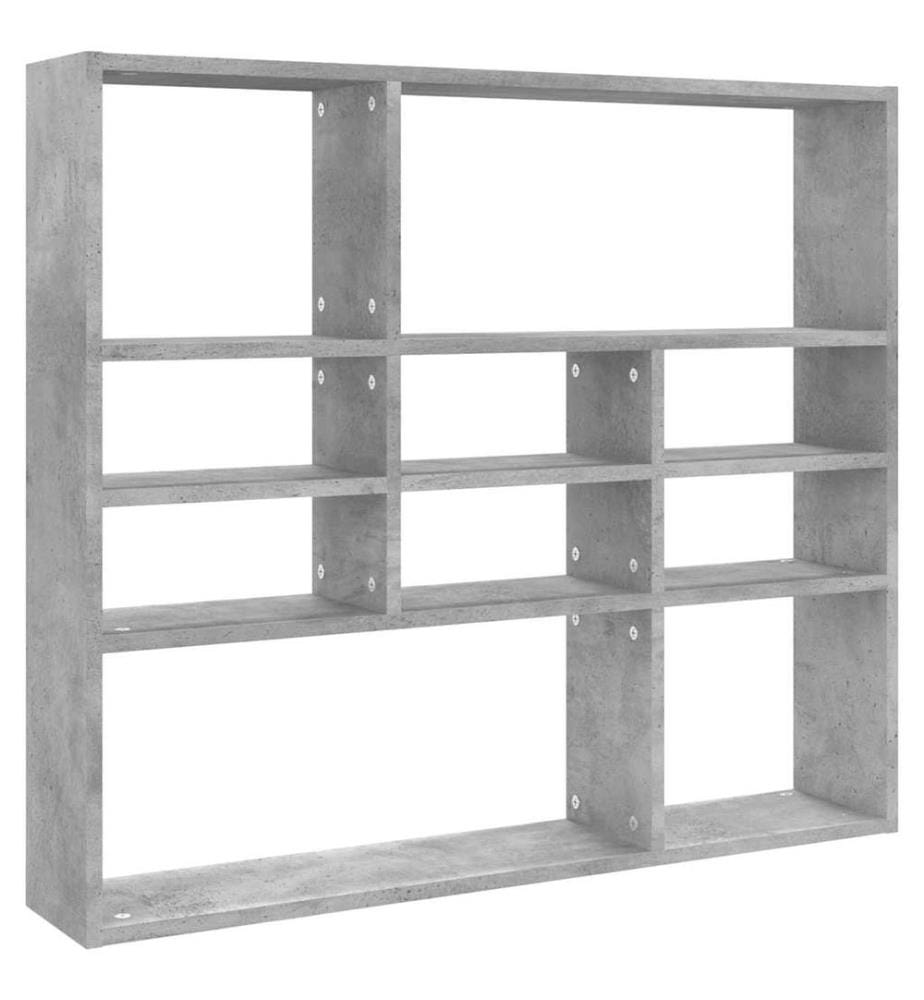 Wandregal Betongrau 90x16x78 cm Holzwerkstoff