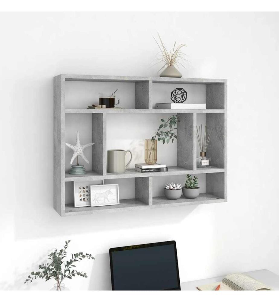 Wandregal Betongrau 75x16x55 cm Holzwerkstoff