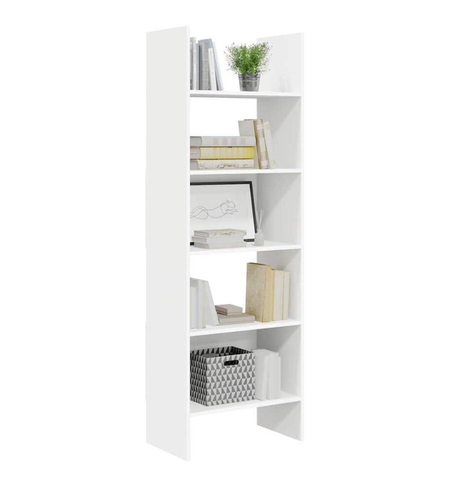 Bücherregal Weiss 60x35x180 cm Holzwerkstoff