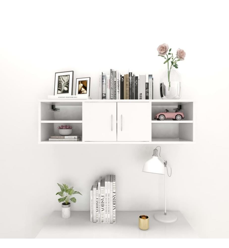Wandregal Weiss 102x30x29 cm Holzwerkstoff