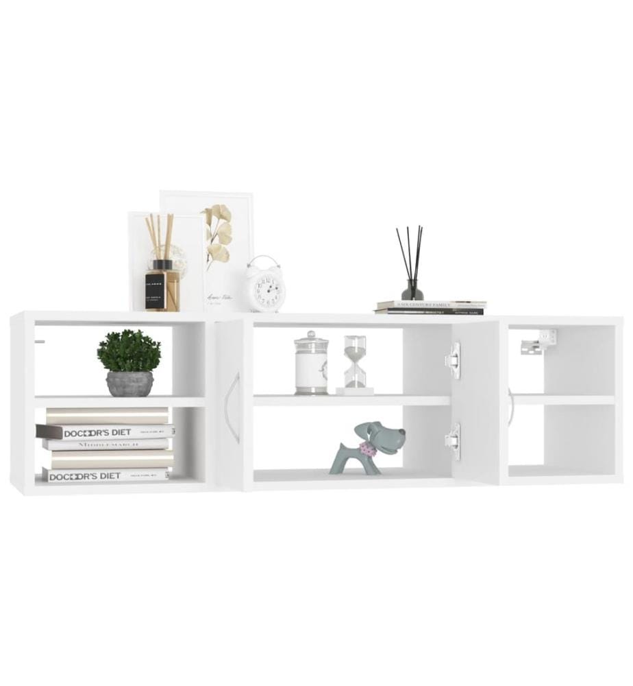 Wandregal Weiss 102x30x29 cm Holzwerkstoff