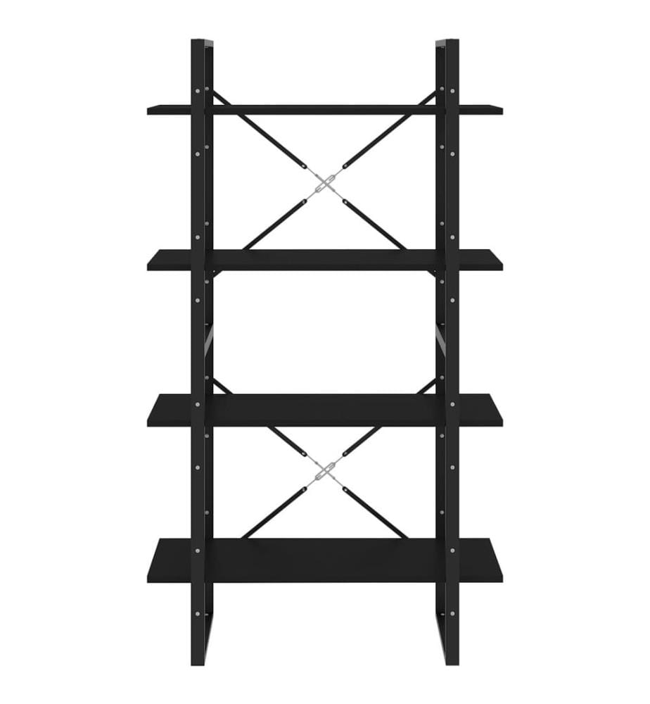 Bücherregal 4 Fächer Schwarz 80x30x140 cm Holzwerkstoff