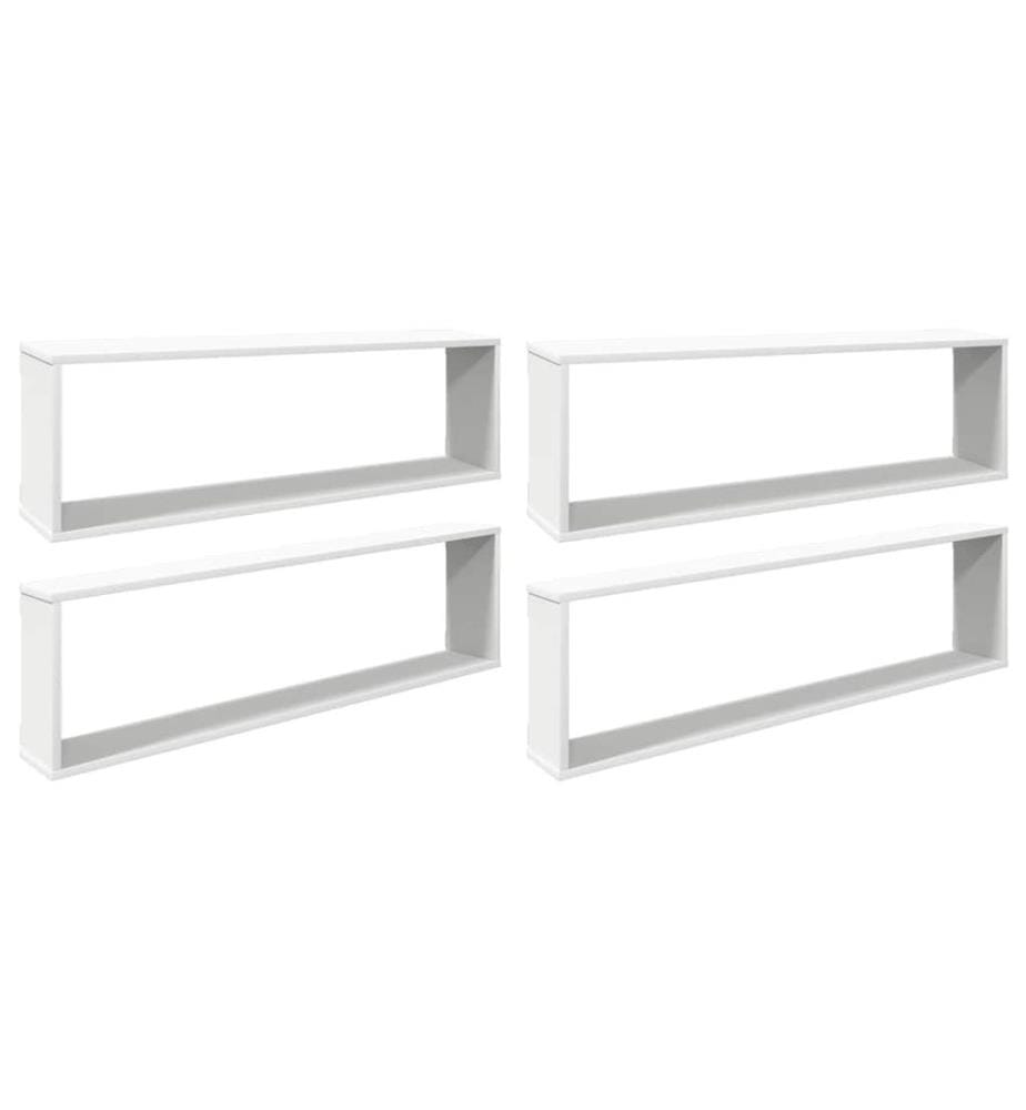 Würfelregale 4 Stk. Weiss 100x15x30 cm Holzwerkstoff