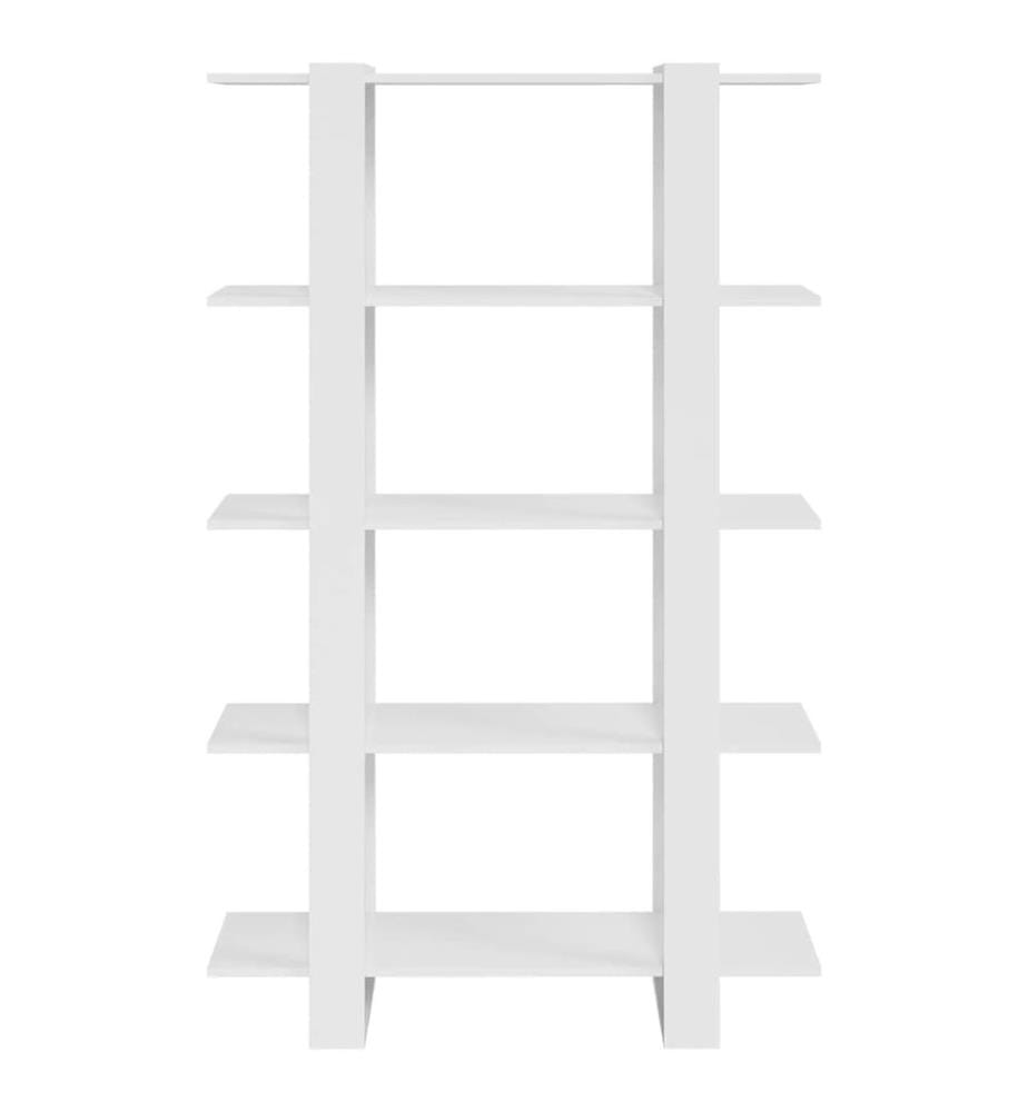 Bücherregal/Raumteiler Hochglanz-Weiss 100x30x160 cm