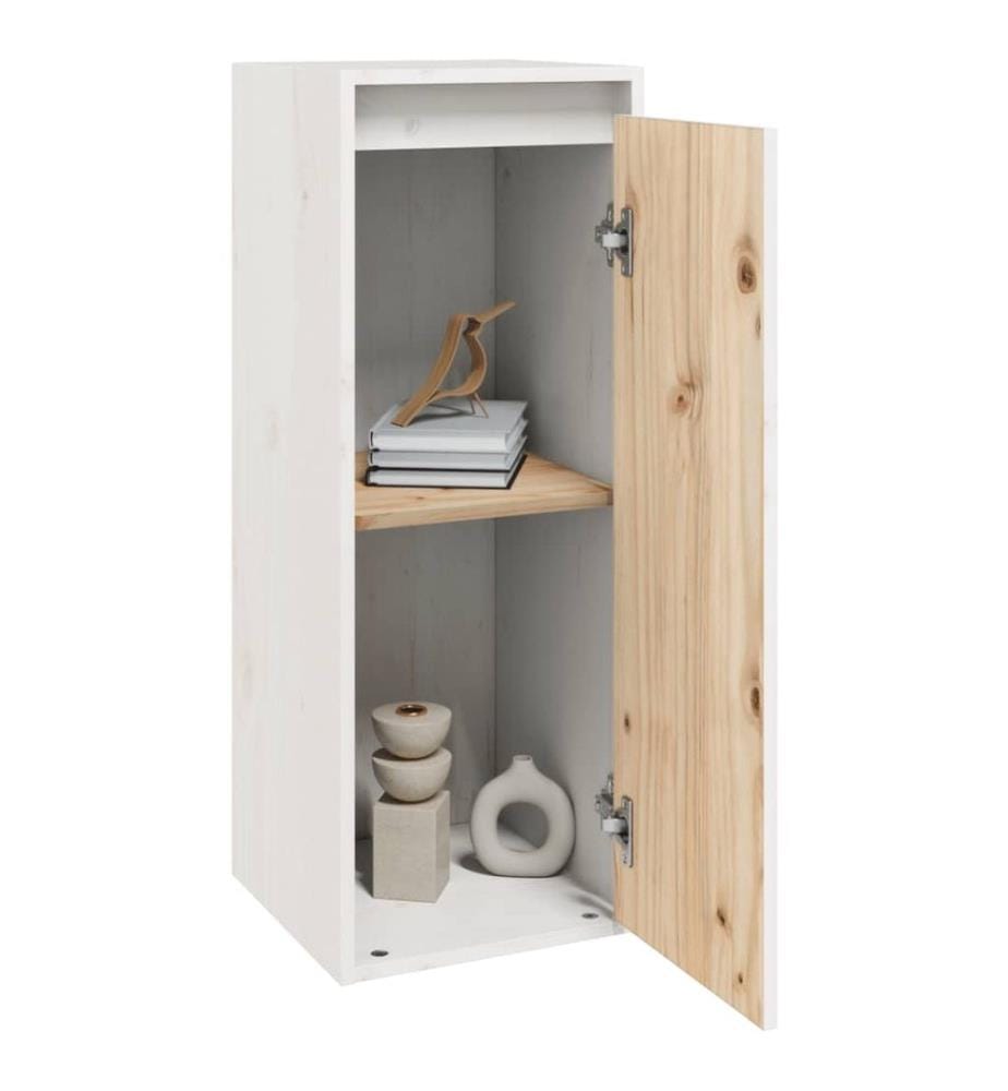 Wandschrank Weiss 30x30x80 cm Massivholz Kiefer