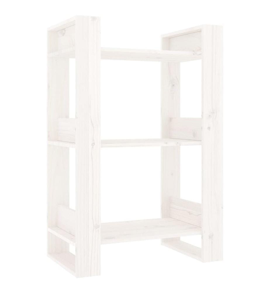 Bibliothèque/Séparateur de pièce Blanc 60x35x91 cm Bois de pin