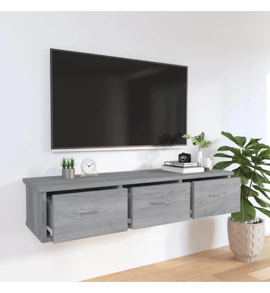 Wandschrank Grau Sonoma 88x26x18,5 cm Holzwerkstoff