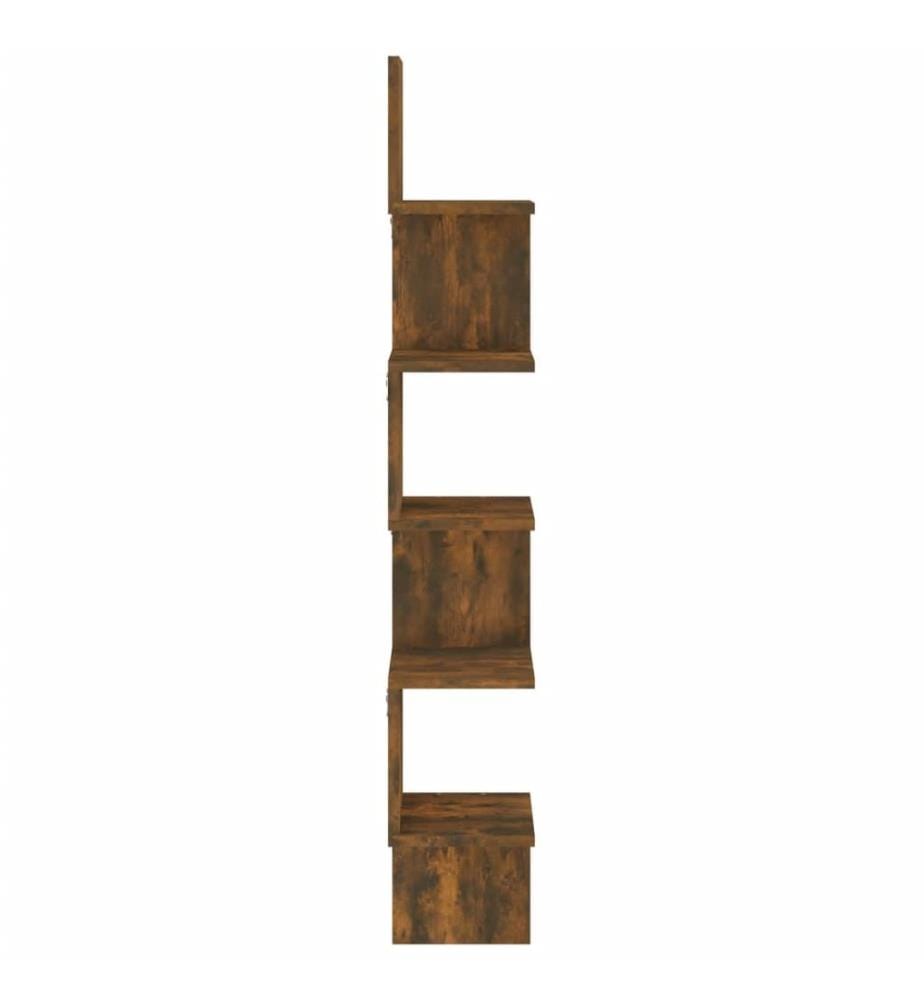 Wand-Eckregal Räuchereiche 20x20x127,5 cm Holzwerkstoff