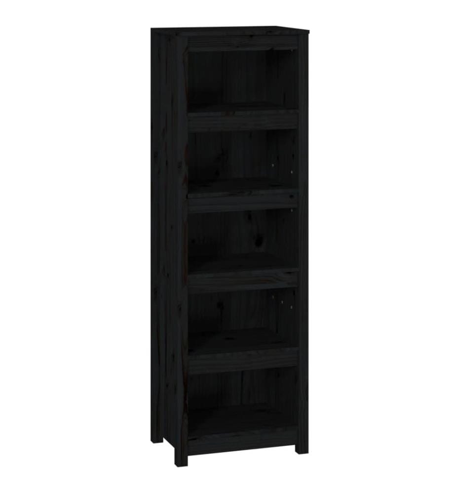 Bibliothèque Noir 50x35x154 cm Bois de pin massif