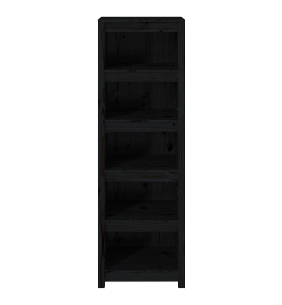Bibliothèque Noir 50x35x154 cm Bois de pin massif