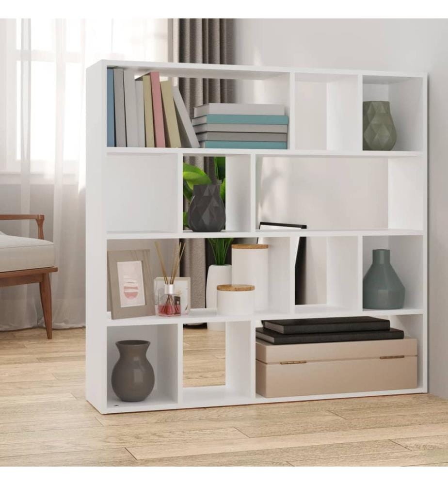 Bücherregal/Raumteiler Weiss 105x24x102 cm