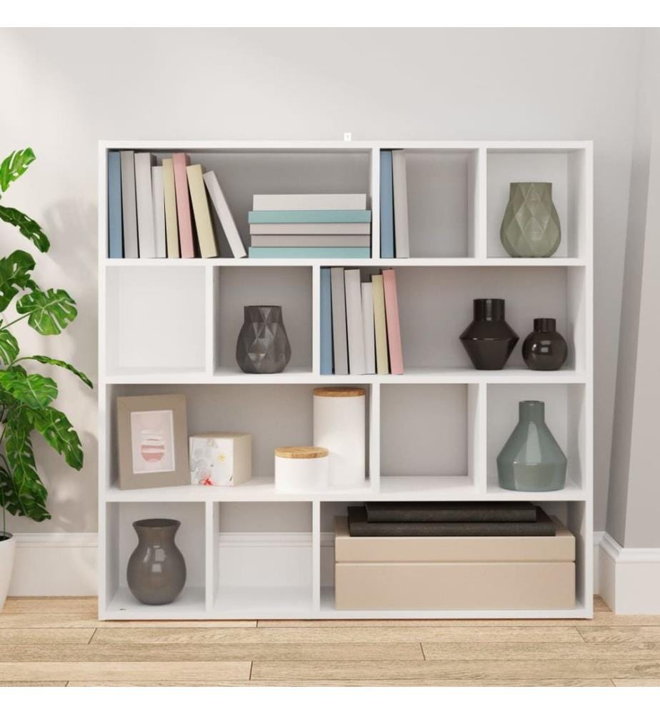 Bücherregal/Raumteiler Weiss 105x24x102 cm