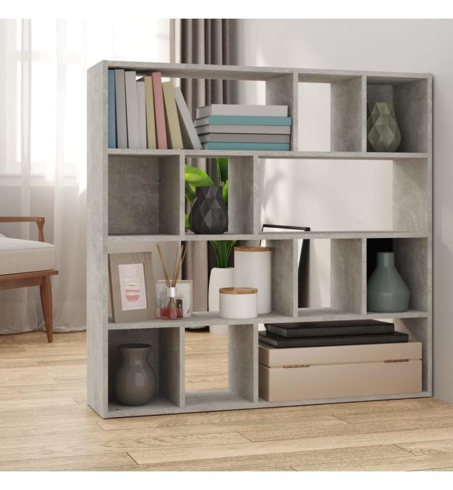 Bücherregal/Raumteiler Betongrau 105x24x102 cm