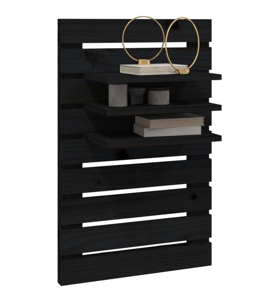 Wand-Nachttische 2 Stk. Schwarz Massivholz Kiefer