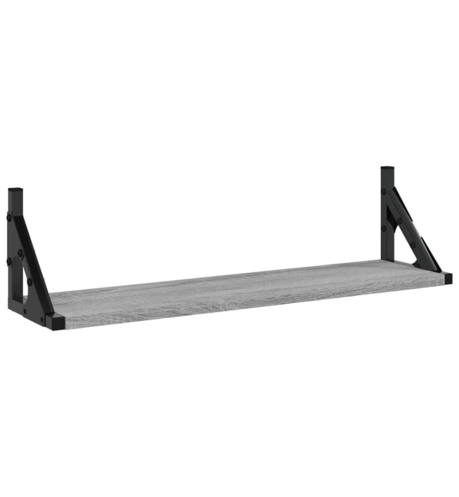 Wandregale 2 Stk. Grau Sonoma 60x15x15,5 cm