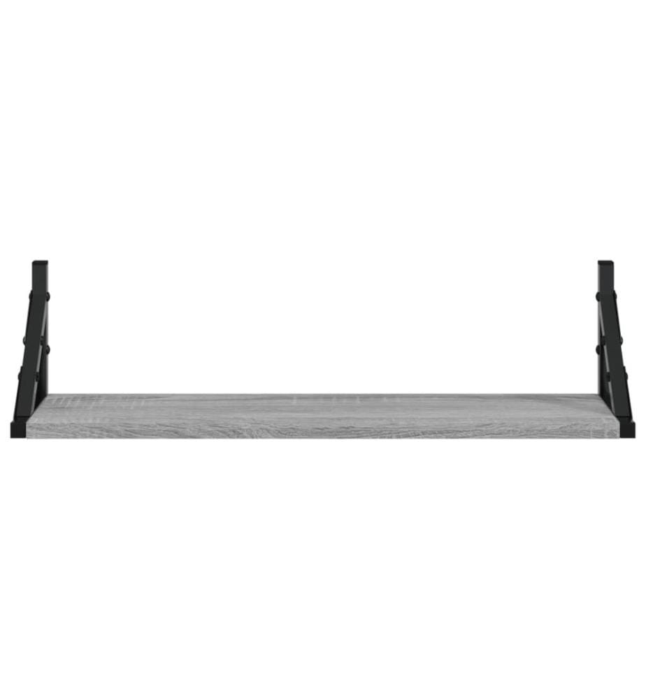 Wandregale 2 Stk. Grau Sonoma 60x15x15,5 cm