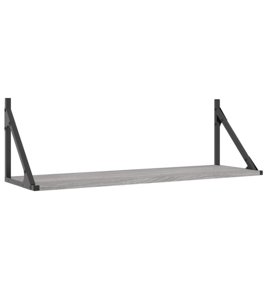 Wandregale 2 Stk. Grau Sonoma 80x25x25,5 cm Holzwerkstoff