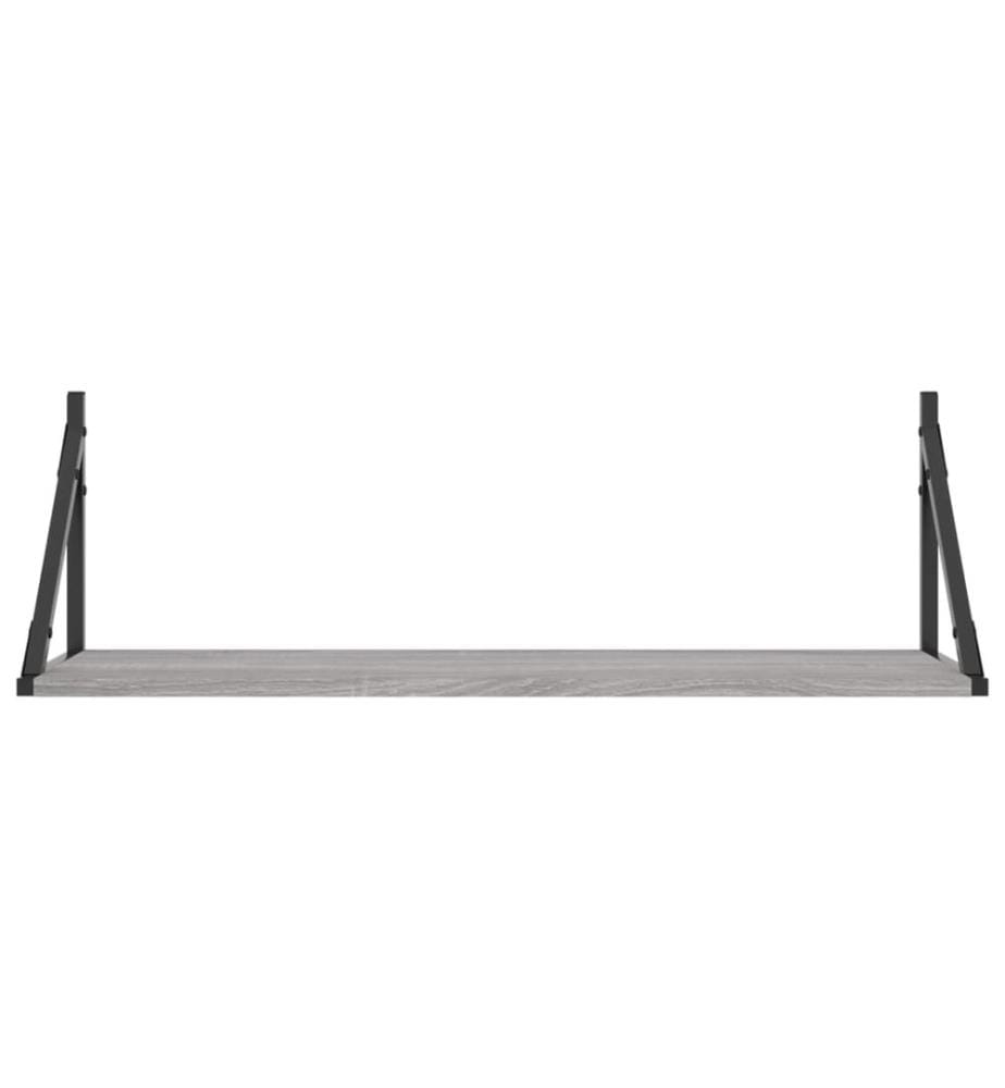 Wandregale 2 Stk. Grau Sonoma 80x25x25,5 cm Holzwerkstoff