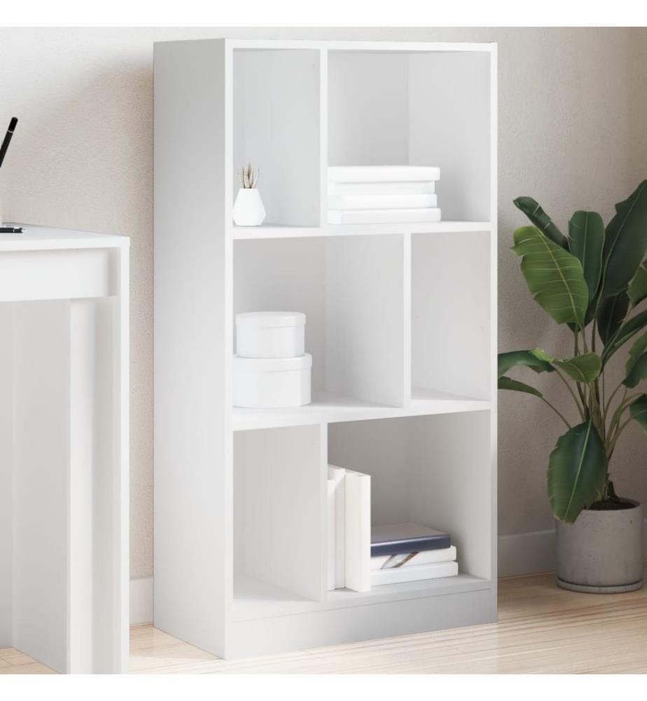 Bücherregal Weiss 57x28,5x107,5 cm Holzwerkstoff