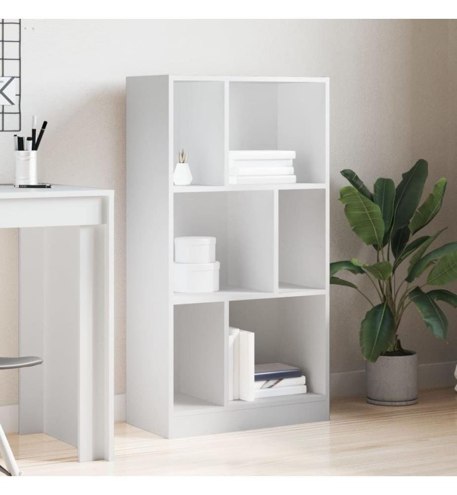 Bücherregal Weiss 57x28,5x107,5 cm Holzwerkstoff