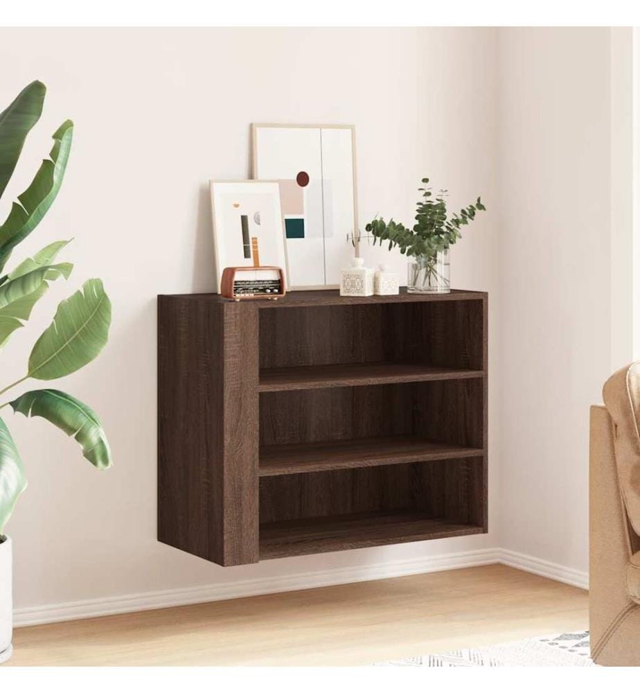 Wandregal Braun Eichen-Optik 75x35x60 cm Holzwerkstoff