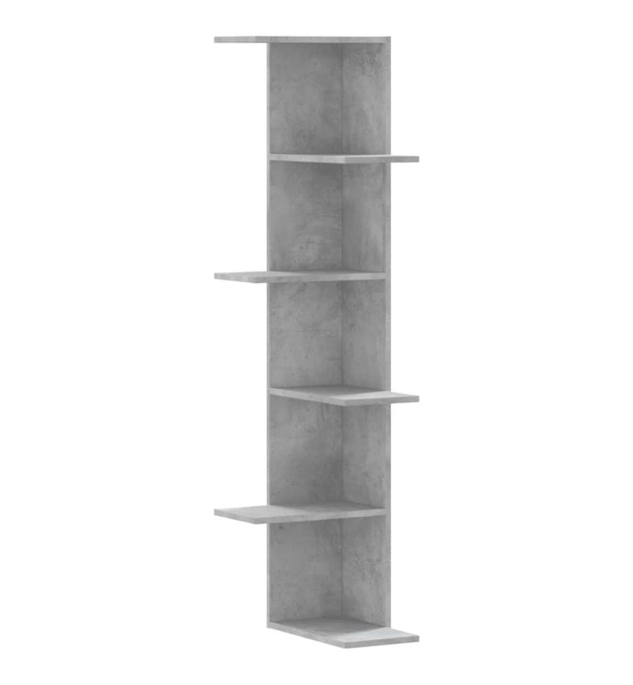 Wand-Eckregal Betongrau 36,5x36,5x140 cm Holzwerkstoff