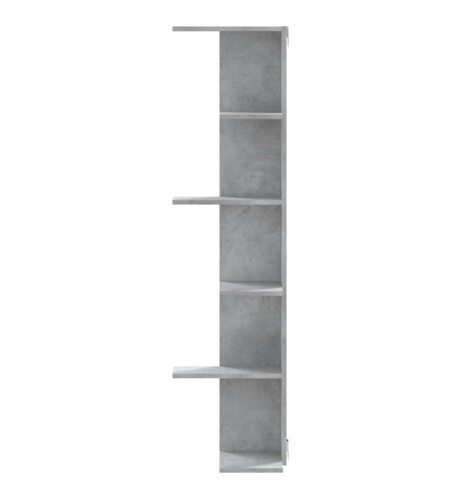 Wand-Eckregal Betongrau 36,5x36,5x140 cm Holzwerkstoff