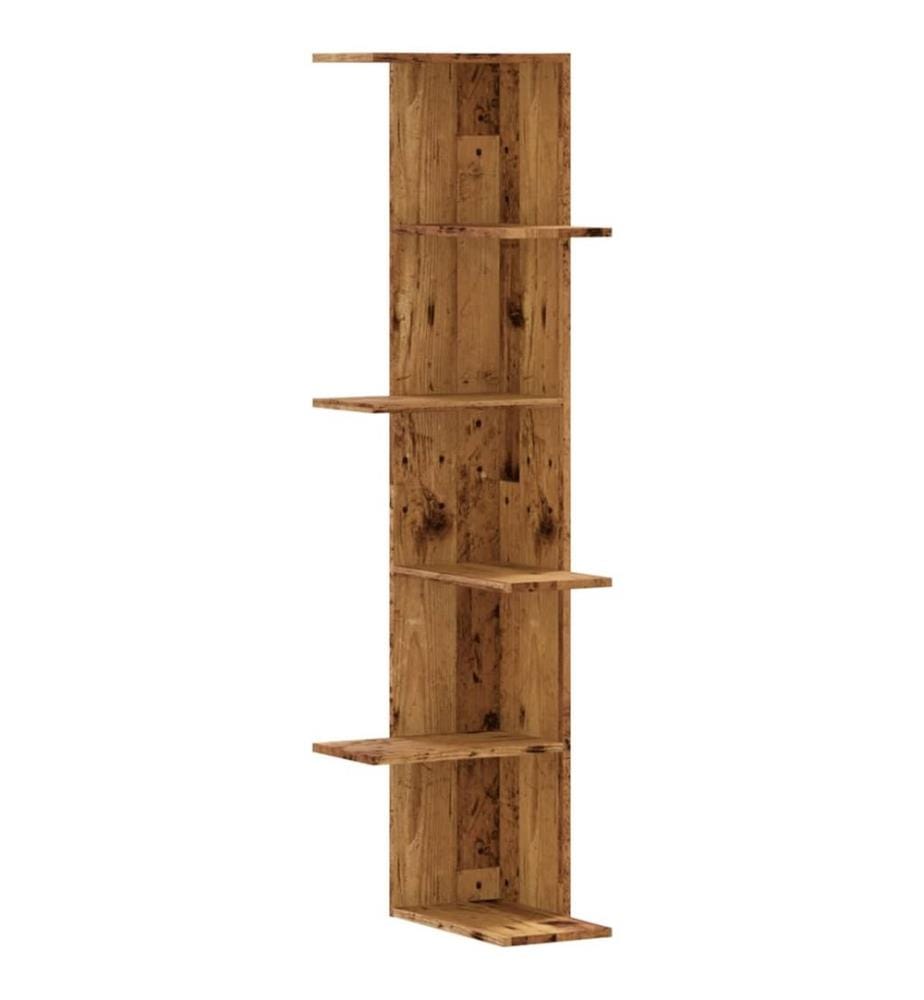 Wand-Eckregal Altholz-Optik 36,5x36,5x140 cm Holzwerkstoff