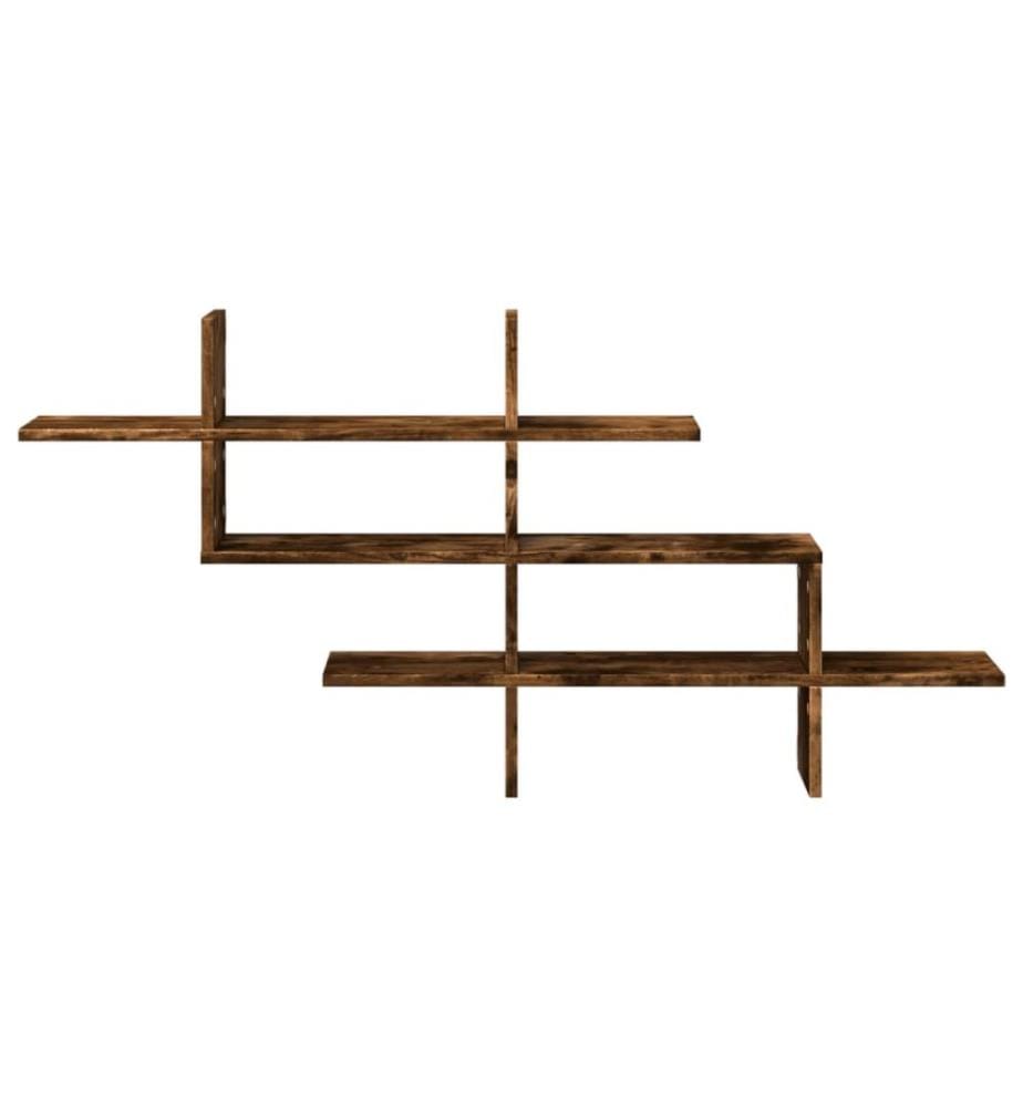 Wandregal Räuchereiche 124,5x18x60,5 cm Holzwerkstoff