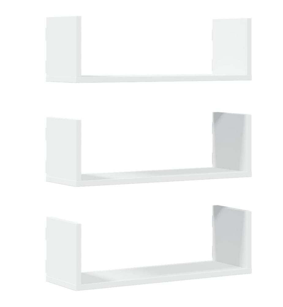 Wandregale 3 Stk. Weiss 58x18x18 cm Holzwerkstoff