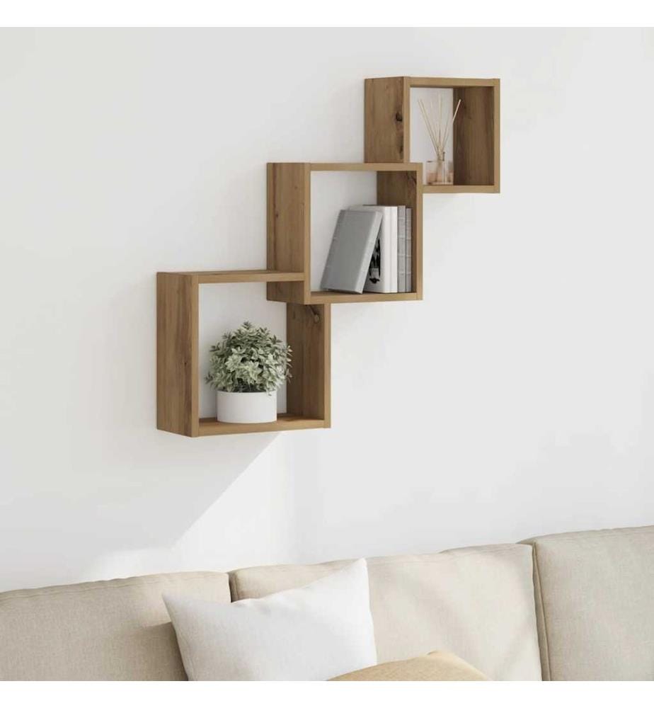 Wandregale Artisan-Eiche 68x15x68 cm Holzwerkstoff