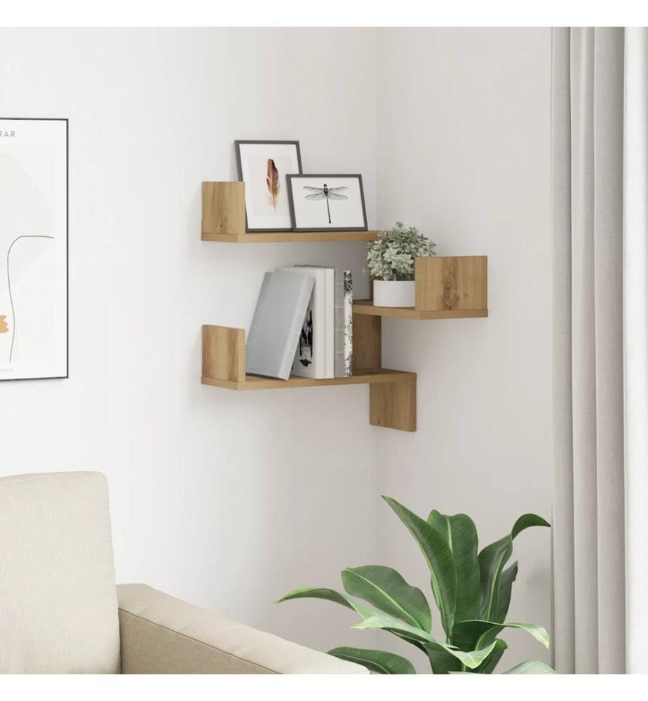 Wand-Eckregal Artisan-Eiche 40x40x49,5 cm Holzwerkstoff