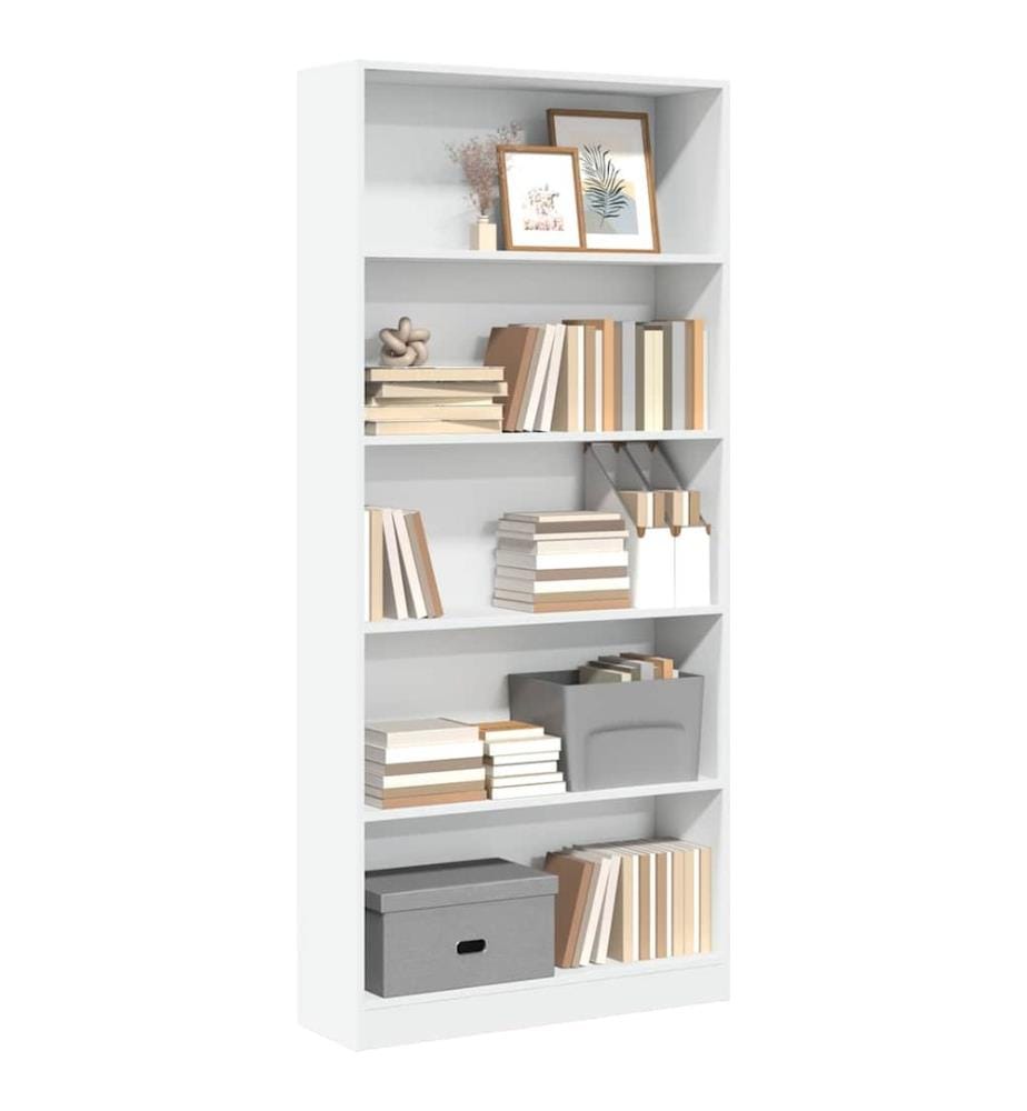 Bücherregal Weiss 80x24x176 cm Holzwerkstoff