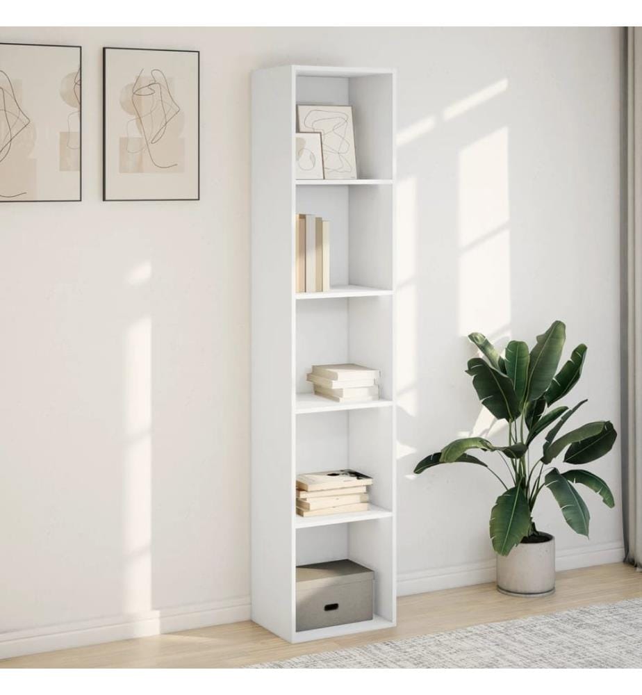 Bücherregal Weiss 40x30x189 cm Holzwerkstoff