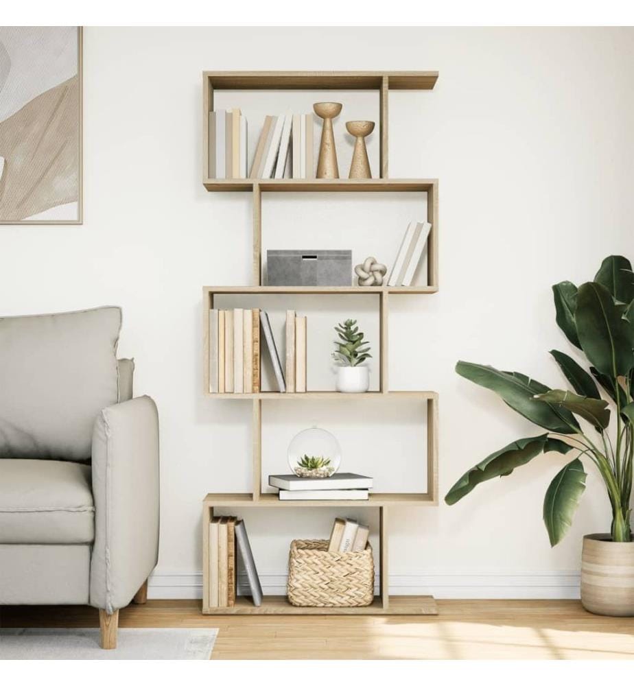 Raumteiler-Bücherregal 5 Etagen Sonoma-Eiche 70x24x161 cm