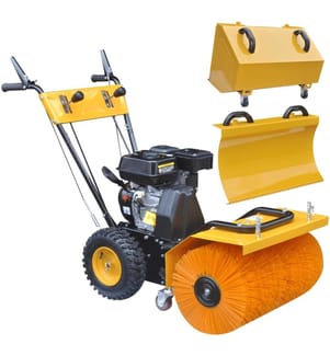 Schneefräse und Kehrmaschine Kombigerät Set Benzin 6,5 PS