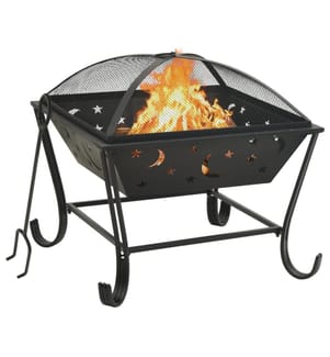 Feuerkorb mit Schürhaken 62 cm XXL Stahl