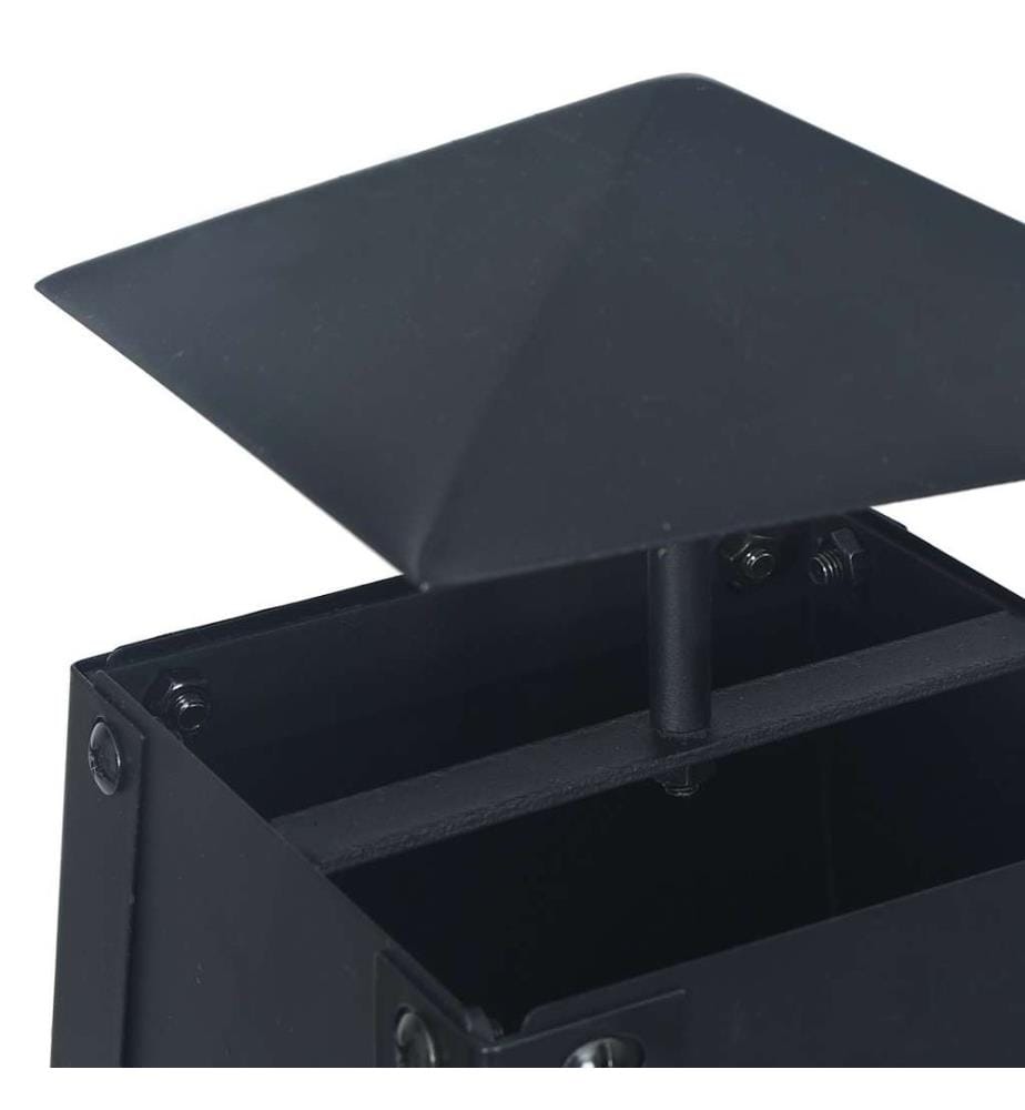 Feuerstelle Schwarz 35×35×99 cm Stahl