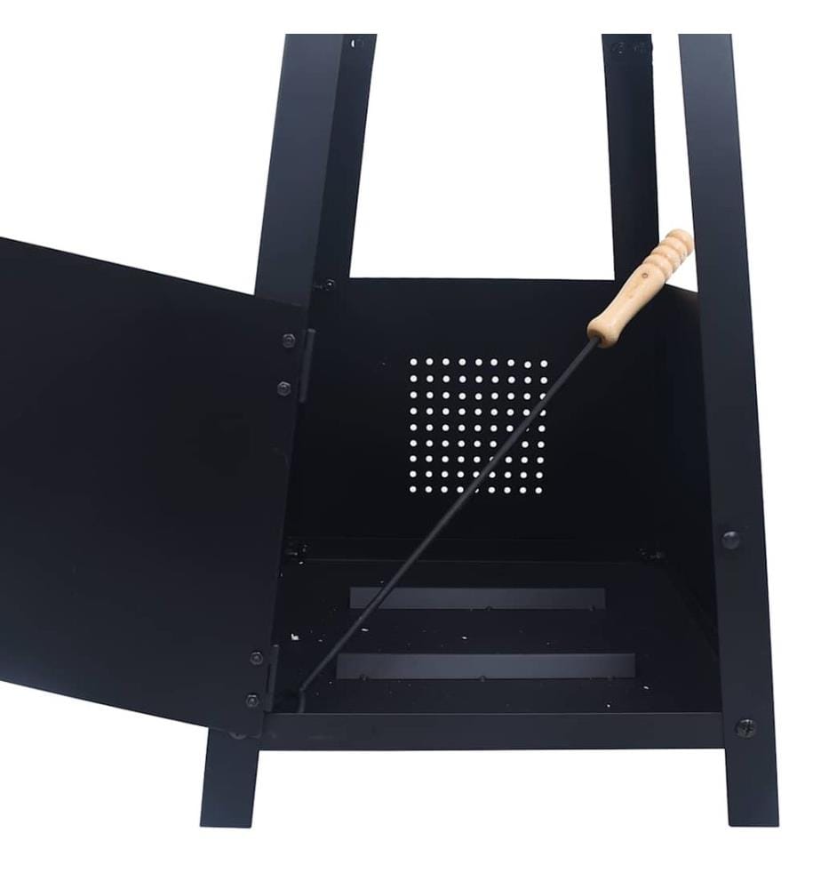 Feuerstelle Schwarz 35×35×99 cm Stahl