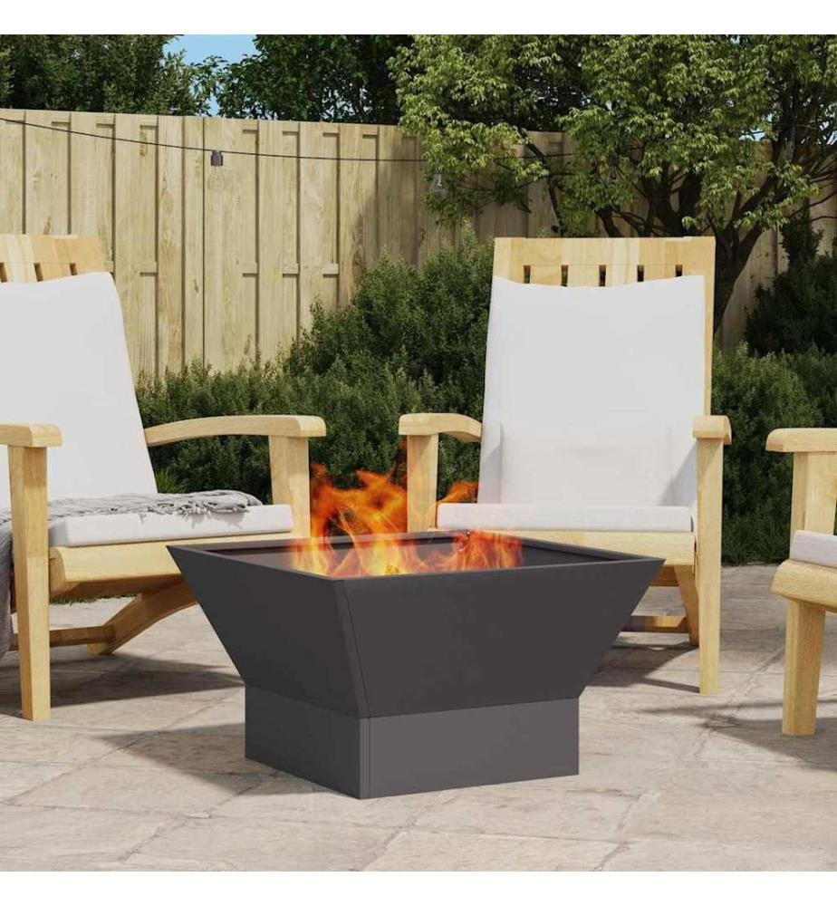 Feuerstelle Schwarz 60 x 60 x 35 cm Stahl