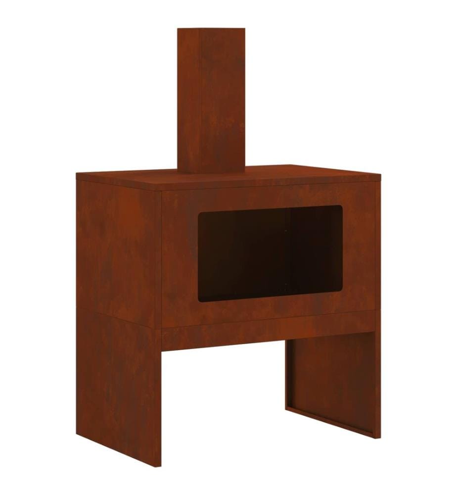 Braise Marron 60 x 40 x 96 cm Acier patiné