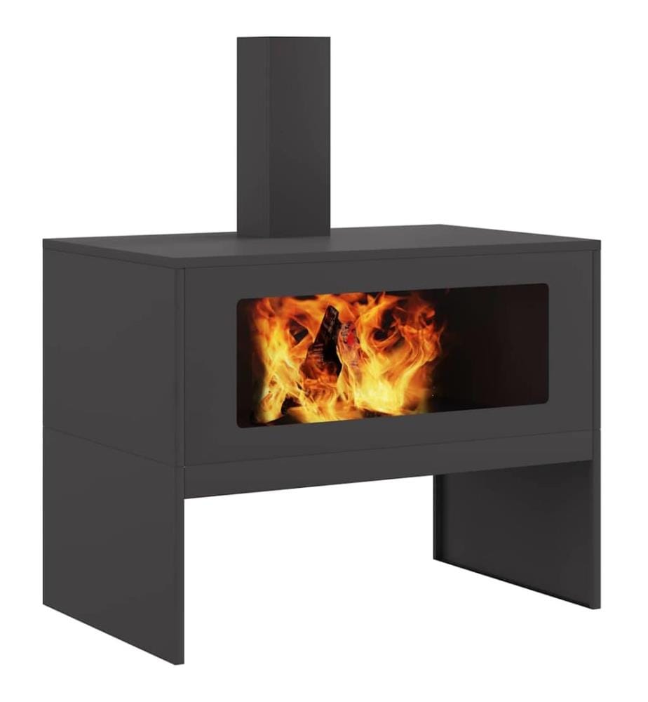 Feuerstelle Schwarz 80 x 50 x 96 cm Kaltgewalzter Stahl
