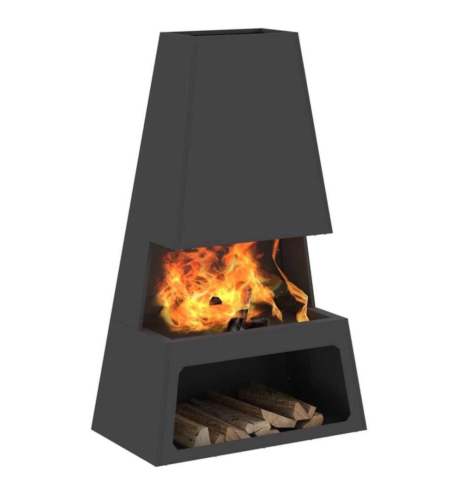 Feuerstelle Schwarz 60 x 35 x 100 cm Stahl