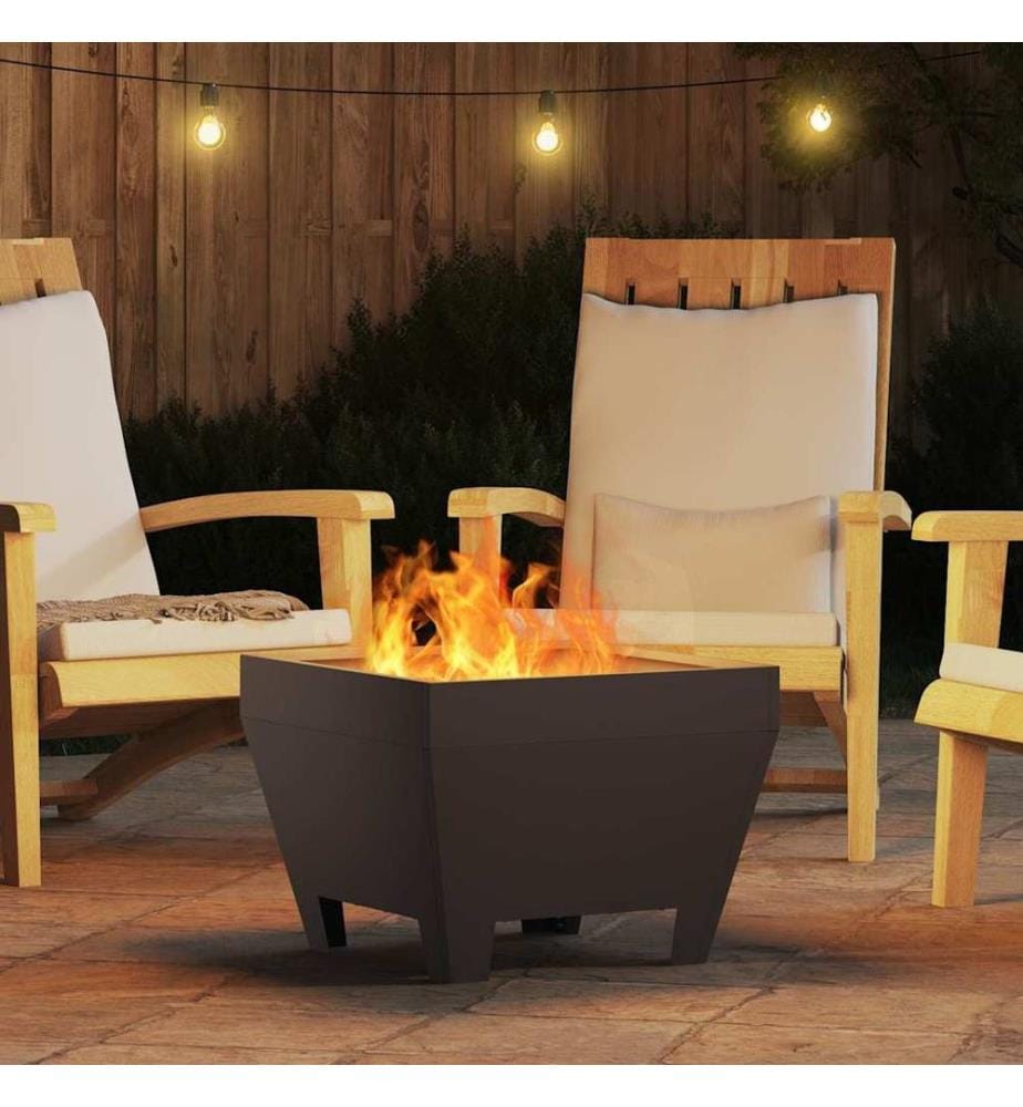 Feuerstelle Schwarz 50 x 50 x 38 cm Stahl