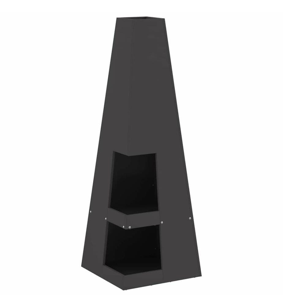 Feuerstelle Schwarz 35 x 35 x 100 cm Stahl