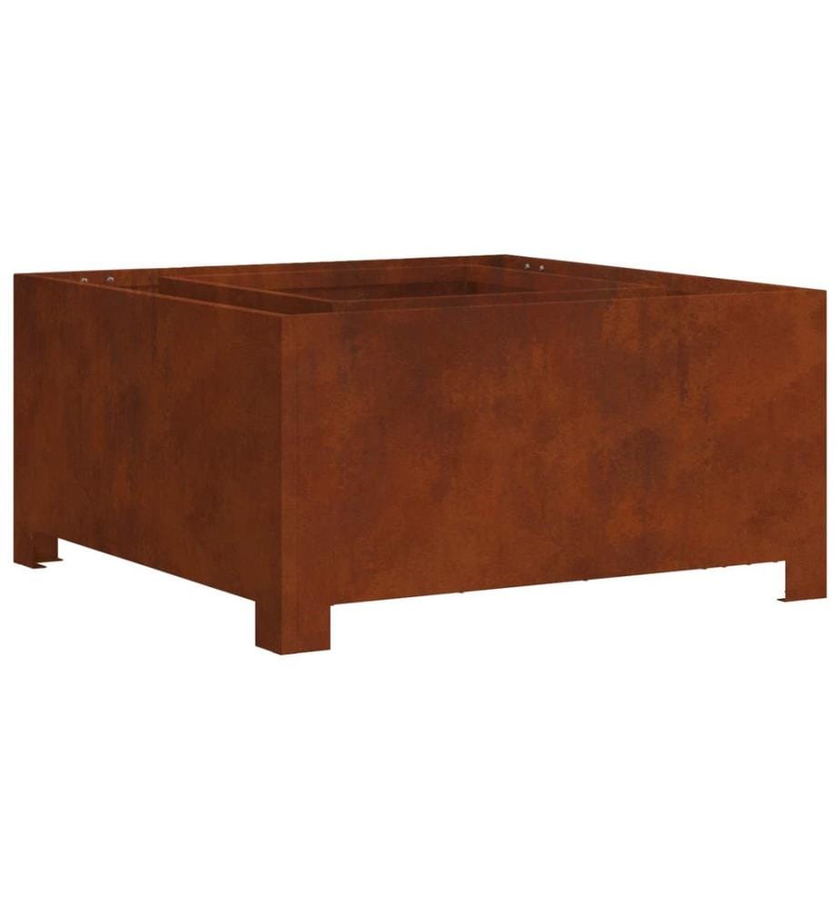 Foyer de cheminée Marron 80 x 80 x 40 cm Acier patiné